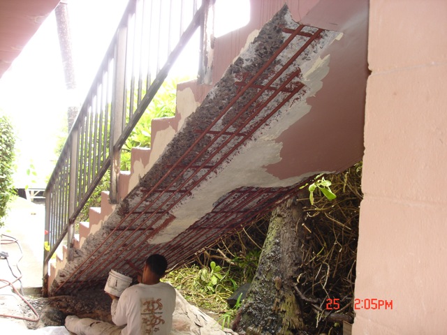 Rebar is treated with rust inhibitor.